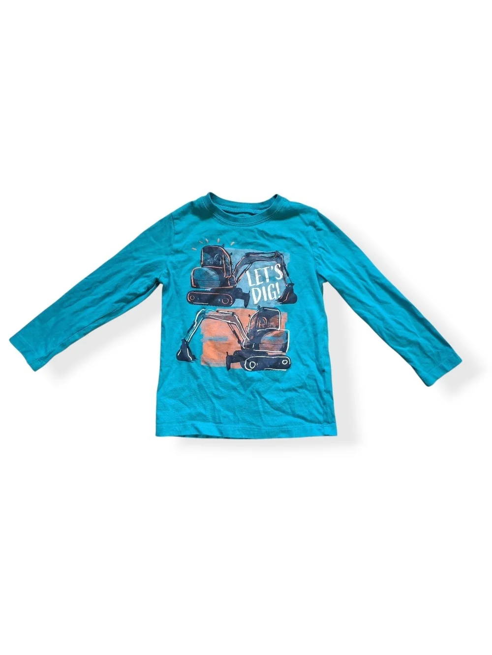 OshKosh B'gosh Teal 'Let's Dig' Long-Sleeve Graphic Tee/3T